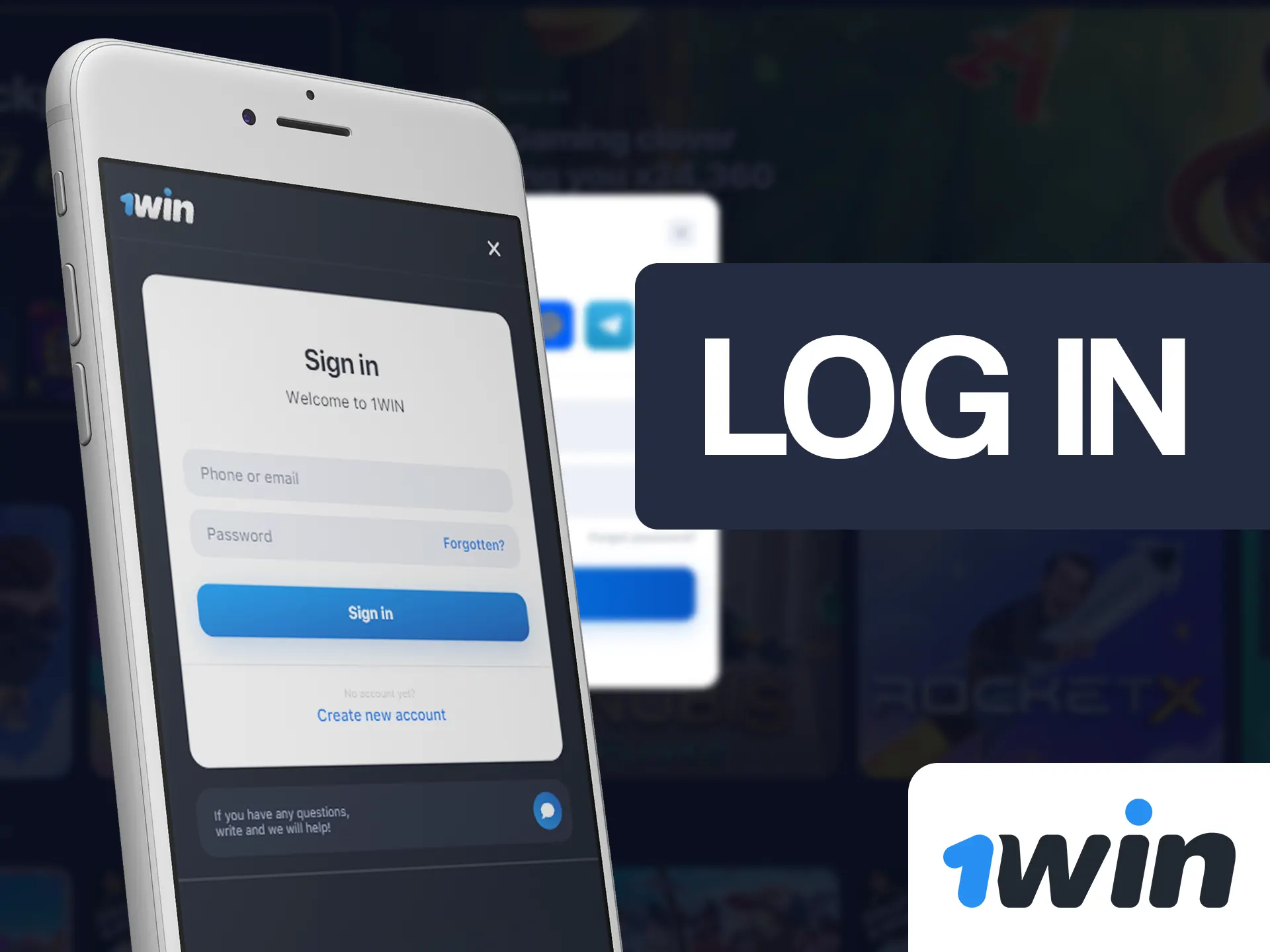 Enter your 1win account data for signing in.
