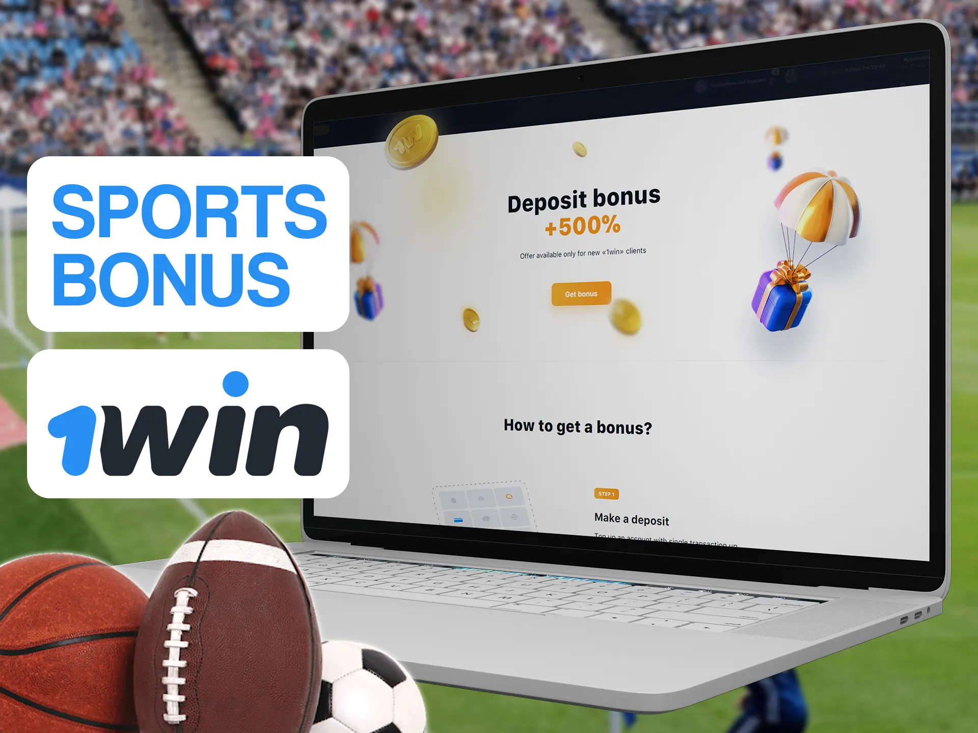 Make your first deposit and get additional money with 1win bonus.