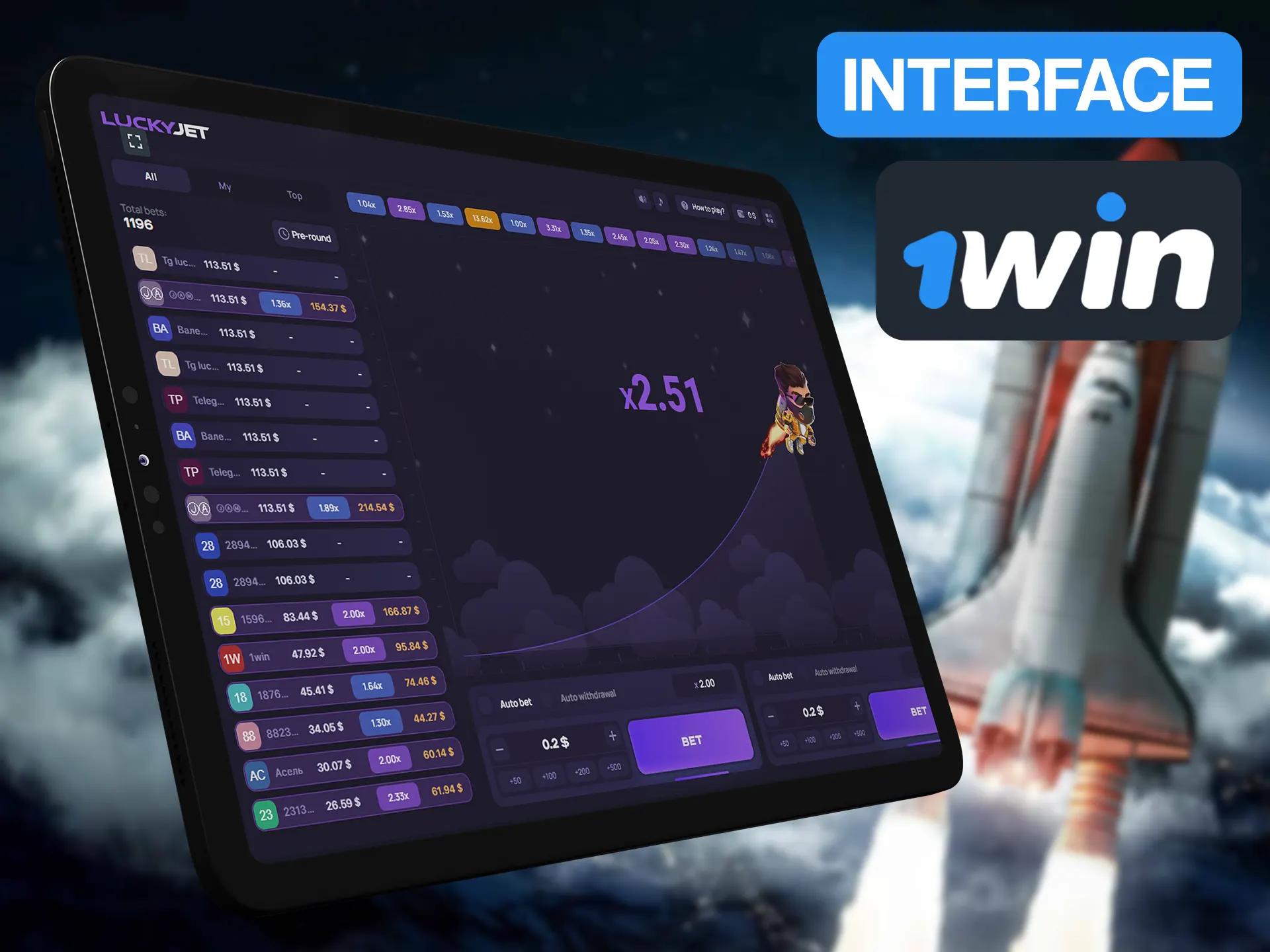 Learn more new features in 1win Lucky Jet.