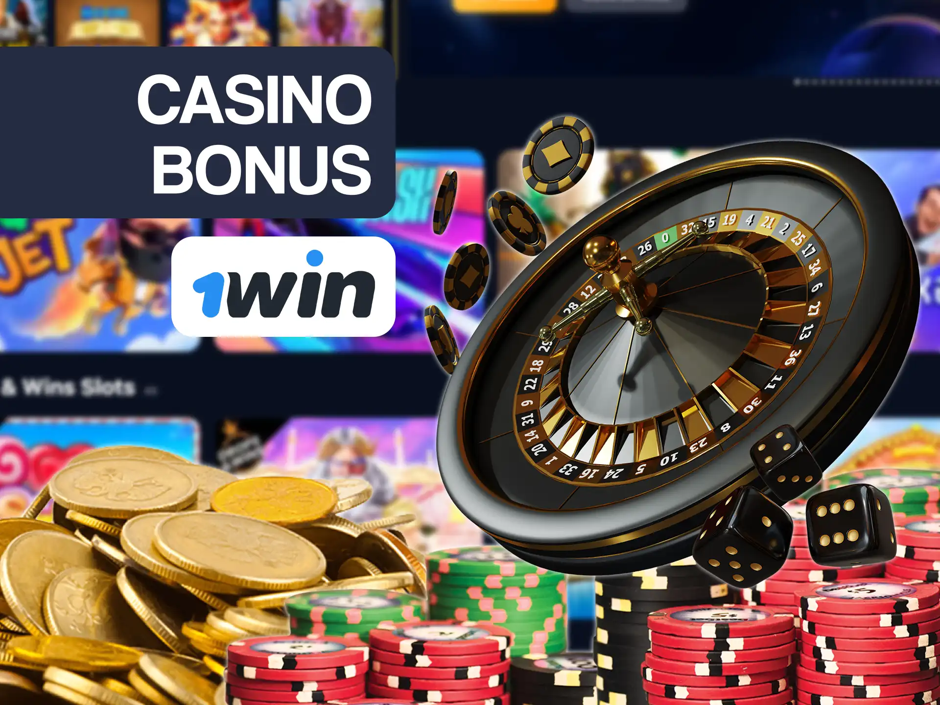 Get your casino bonus by playing casino games at 1win.