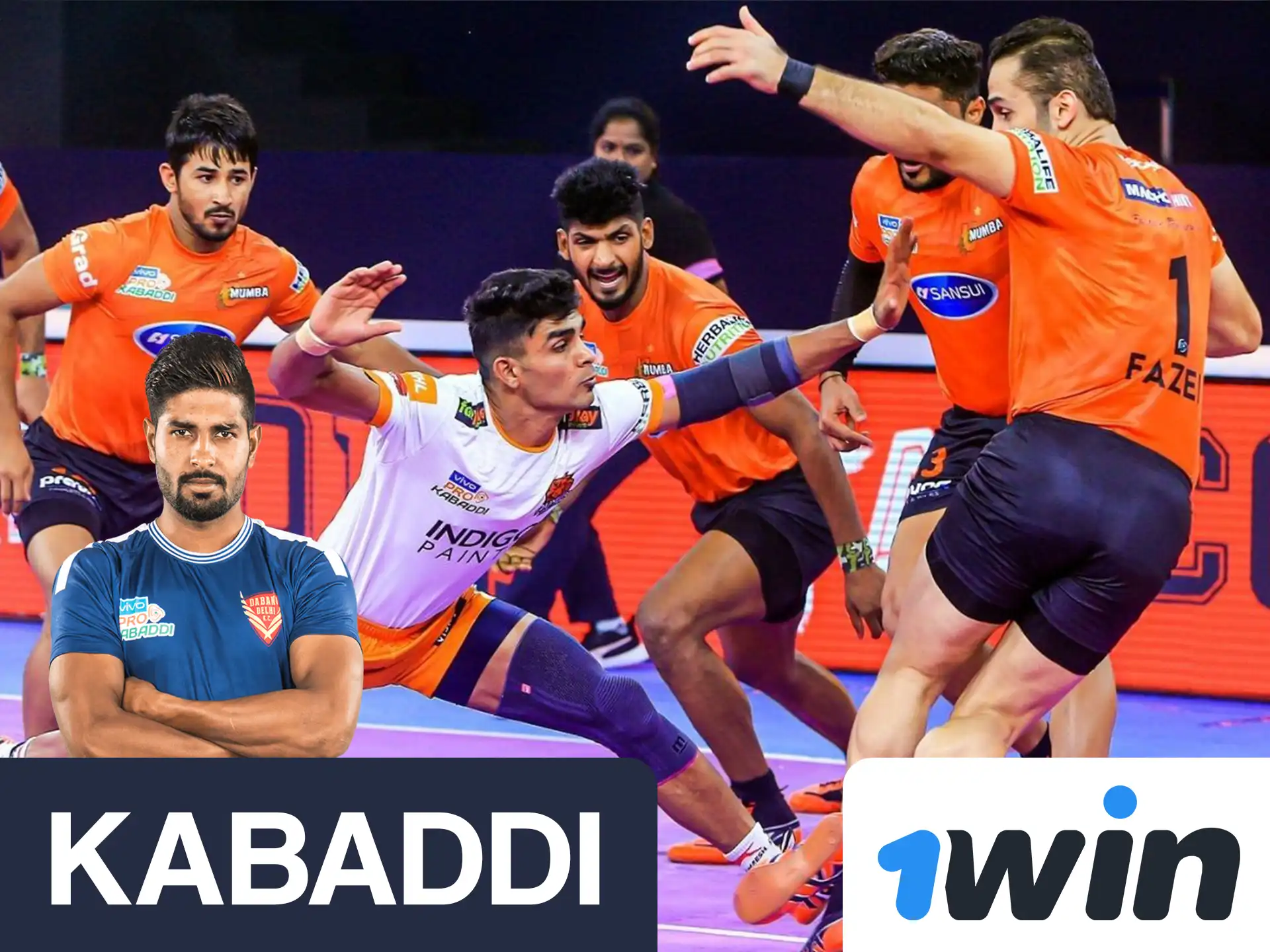 Bet on your favourite kabaddi team at 1win.