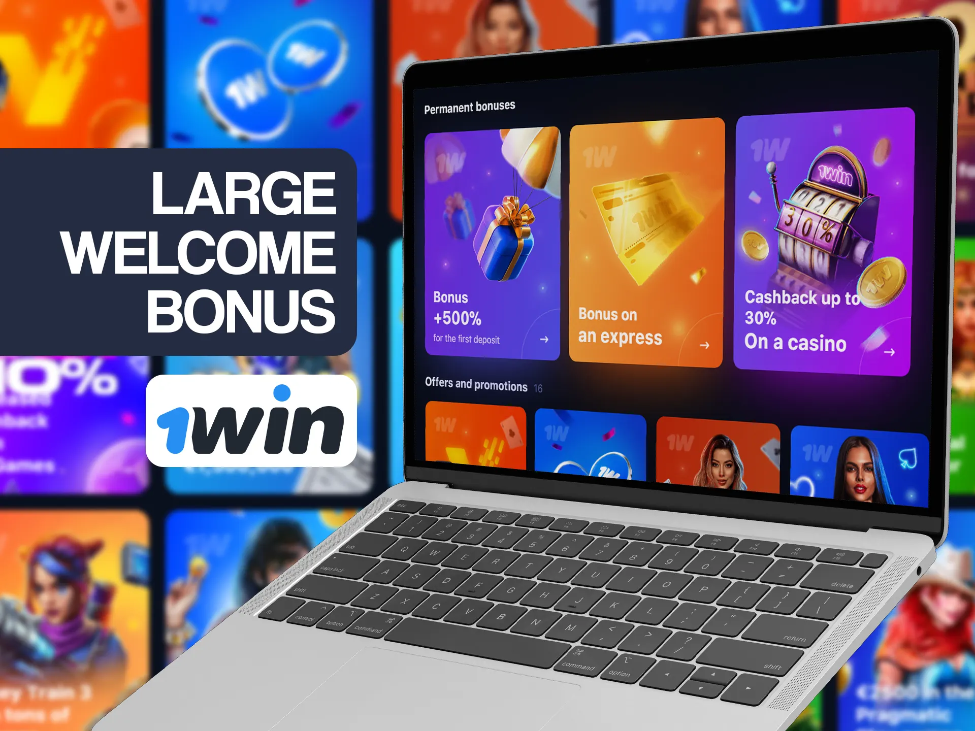 Get your welcome bonus after making account at 1win.