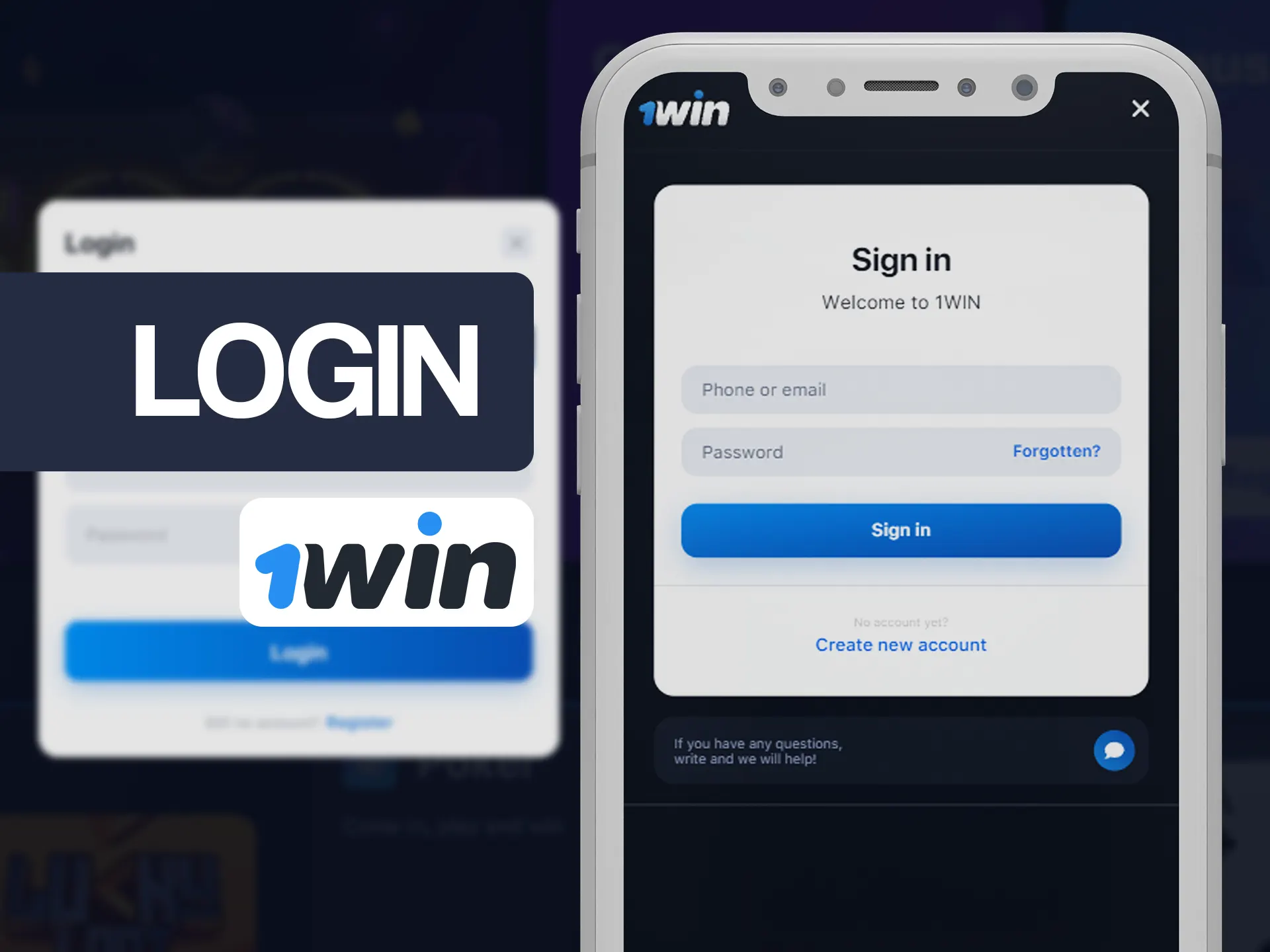 Use your 1win account for logging in.