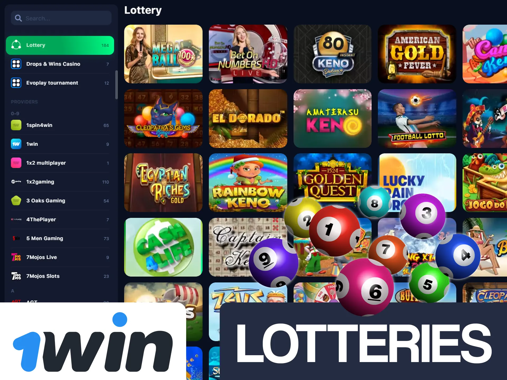 Make a lot of money by playing 1win lotteries.