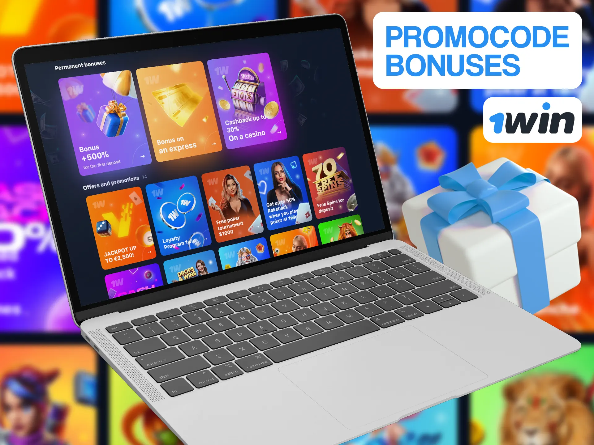Get all of available 1win promocode bonuses on special page.