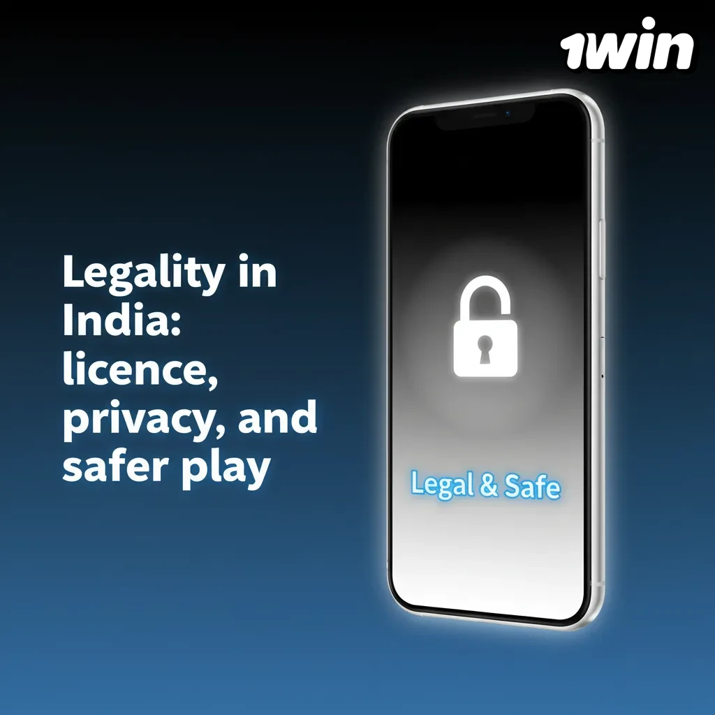 India map with icons for state-wise legality, international licence, privacy, secure payments, responsible tools, 18+.