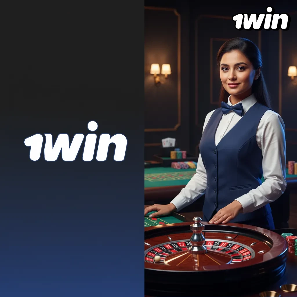 1win Live Casino screen with HD live dealer tables for Roulette, Blackjack, Baccarat, Andar Bahar, and Teen Patti.