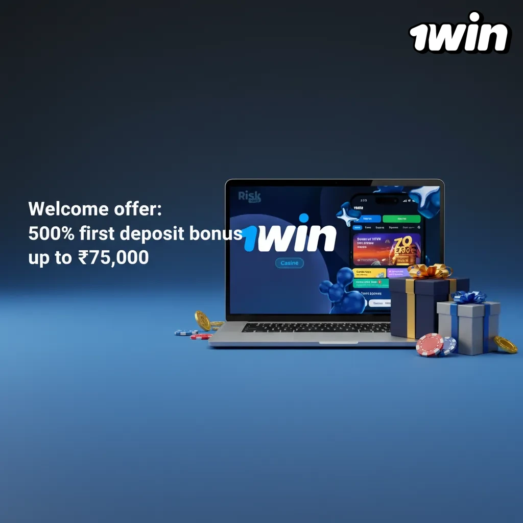 1win India welcome bonus: 500% first deposit up to ₹75,000; min ₹300; casino & sports; wagering terms apply.