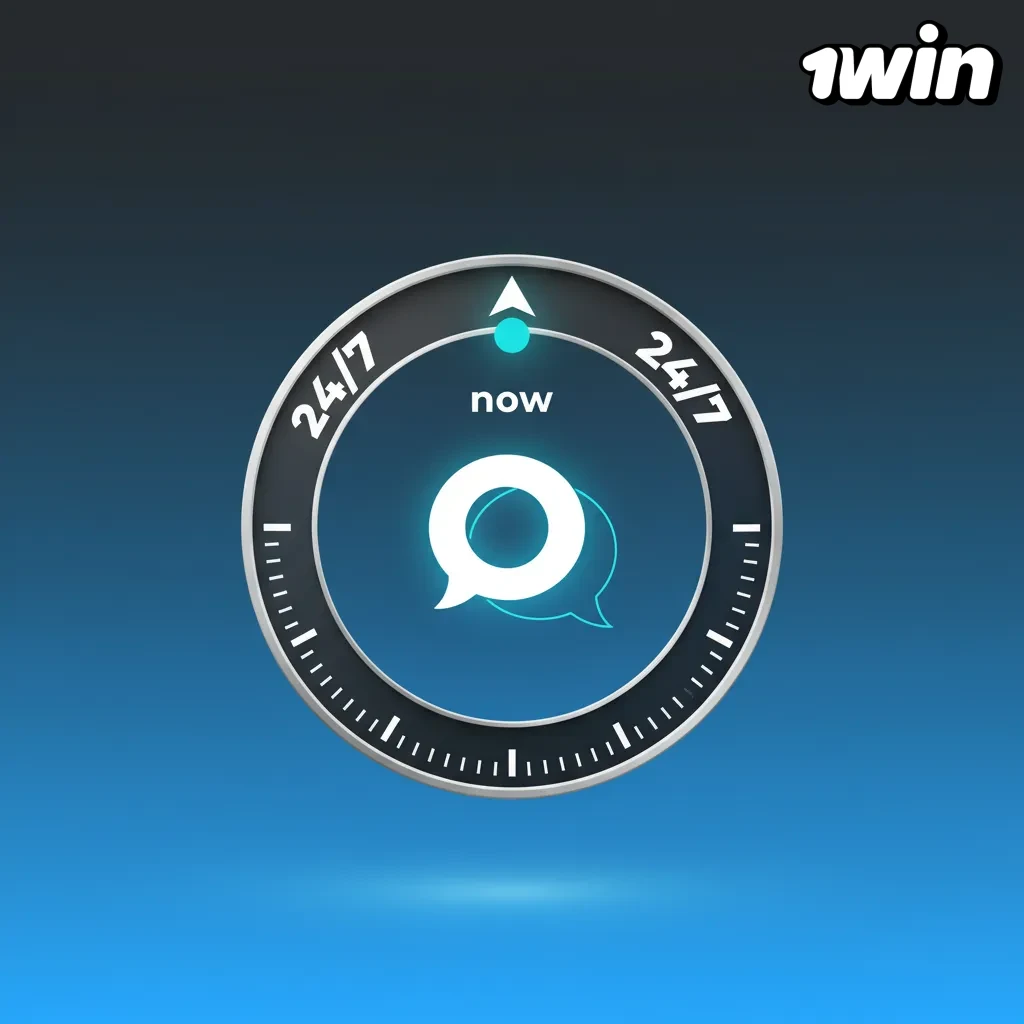 Screenshot of 1win live chat showing bottom-right chat icon and 24/7 India support in English/Hindi for quick help.