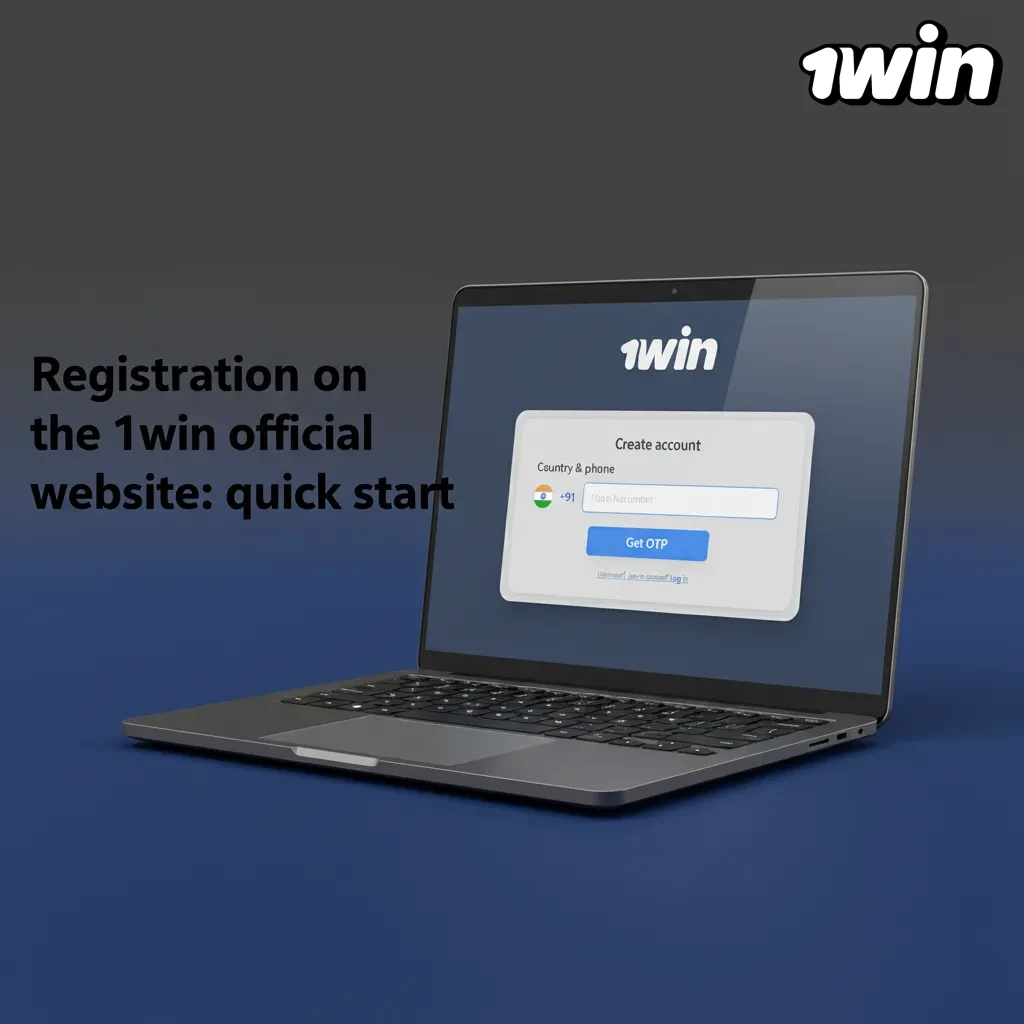 1win registration page with quick steps: choose method, enter details, verify OTP, deposit in INR, claim welcome bonus.