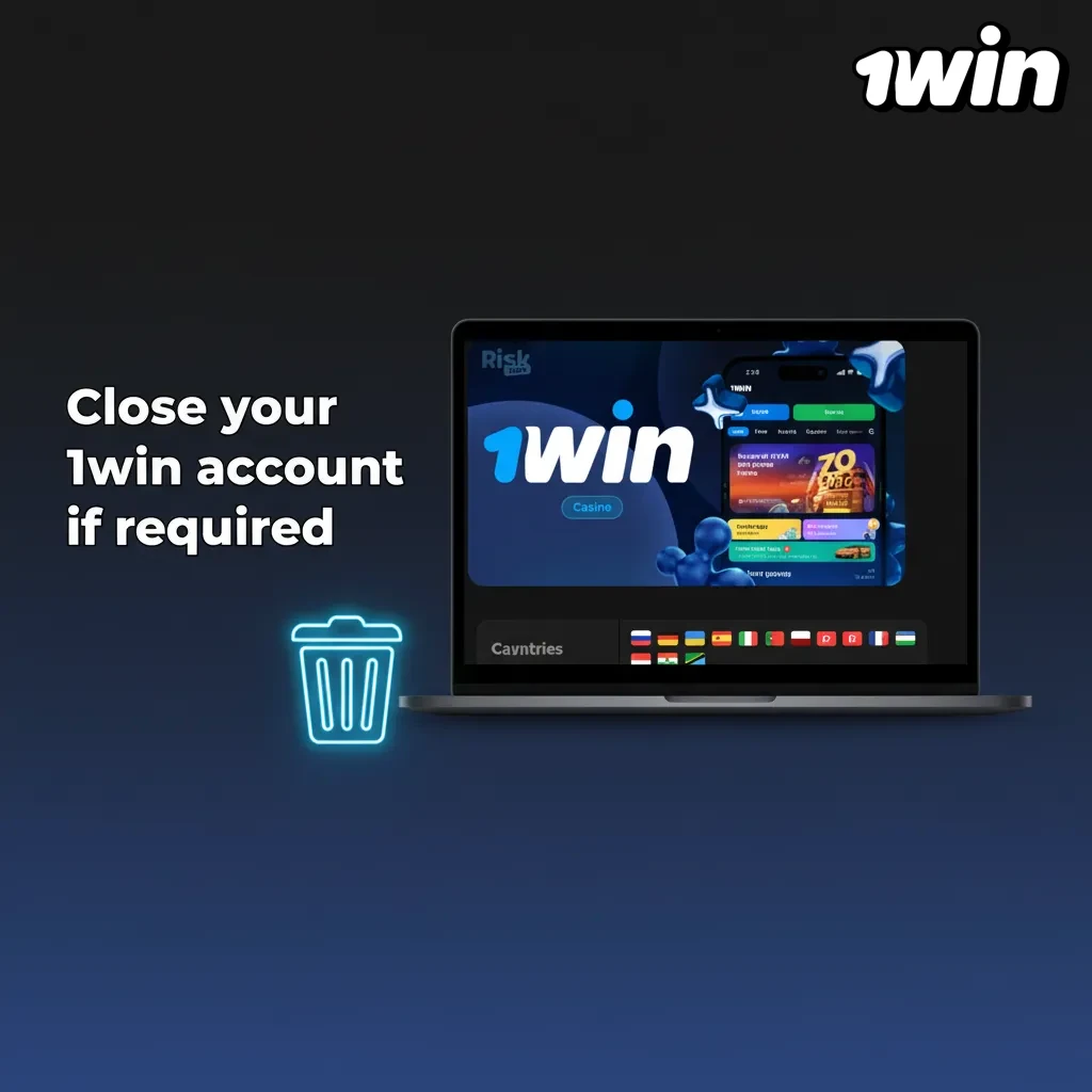 1win account closure: Profile settings, pick pause/self-exclude/delete, verify via chat/email, clear balance, await approval.
